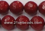 CCB125 15.5 inches 10mm faceted round red coral beads wholesale