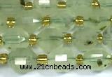 CCB1291 15 inches 7mm - 8mm faceted green rutilated quartz beads