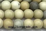 CCB1295 15 inches 6mm round ivory jasper beads
