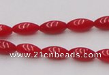 CCB132 15.5 inches 4*7mm rice red coral beads strand wholesale