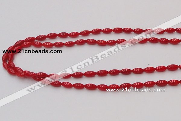 CCB132 15.5 inches 4*7mm rice red coral beads strand wholesale