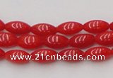 CCB134 15.5 inches 4*8mm rice red coral beads strand wholesale