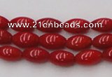 CCB135 15.5 inches 5*8mm rice red coral beads strand wholesale