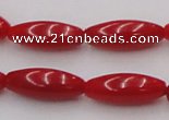 CCB136 15.5 inches 5*12mm rice red coral beads strand wholesale