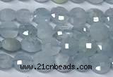 CCB1368 15 inches 4mm faceted coin aquamarine beads