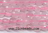 CCB1371 15 inches 4mm faceted coin rose quartz beads