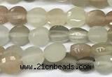 CCB1372 15 inches 4mm faceted coin moonstone beads