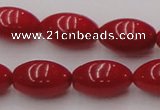 CCB138 15.5 inches 7*11mm rice red coral beads strand wholesale