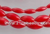 CCB14 5pcs 15.5 inches rice shape red coral beads Wholesale