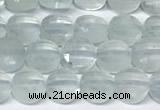 CCB1401 15 inches 6mm faceted coin aquamarine beads