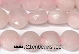 CCB1405 15 inches 6mm faceted coin rose quartz beads