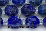 CCB1446 15 inches 7mm - 8mm faceted lapis lazuli beads