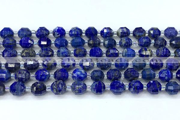 CCB1446 15 inches 7mm - 8mm faceted lapis lazuli beads