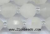 CCB1450 15 inches 9mm - 10mm faceted AB-color white phantom beads