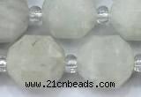 CCB1452 15 inches 9mm - 10mm faceted white moonstone beads