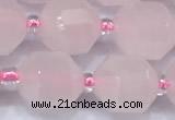 CCB1454 15 inches 9mm - 10mm faceted rose quartz beads