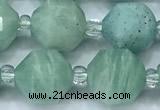 CCB1458 15 inches 9mm - 10mm faceted amazonite beads