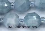 CCB1466 15 inches 9mm - 10mm faceted aquamarine beads