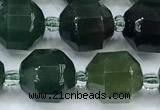 CCB1472 15 inches 9mm - 10mm faceted moss agate beads