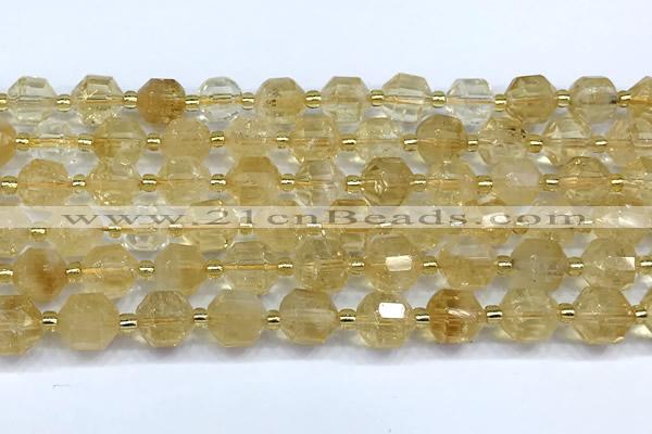 CCB1522 15 inches 8mm - 9mm faceted citrine gemstone beads