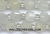 CCB1560 15 inches 5mm - 6mm faceted white moonstone beads