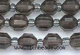 CCB1594 15 inches 5mm - 6mm faceted smoky quartz beads