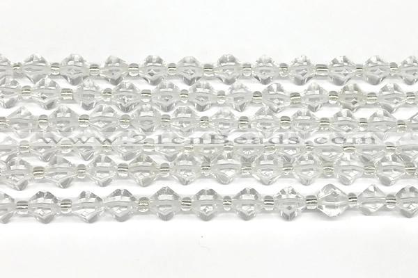 CCB1600 15 inches 10mm faceted white crystal beads