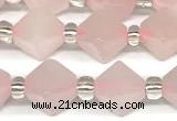 CCB1602 15 inches 10mm faceted rose quartz beads