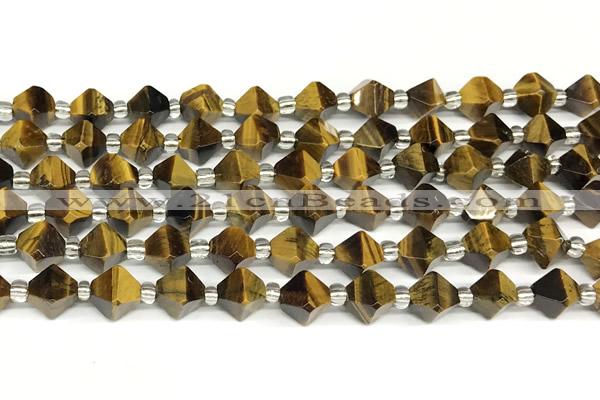 CCB1616 15 inches 10mm faceted yellow tiger eye beads