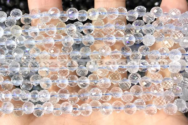 CCB1630 15 inches 6mm faceted teardrop crystal beads