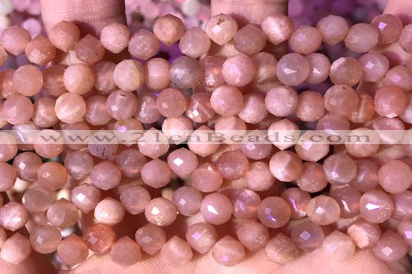 CCB1639 15 inches 6mm faceted teardrop suntone beads
