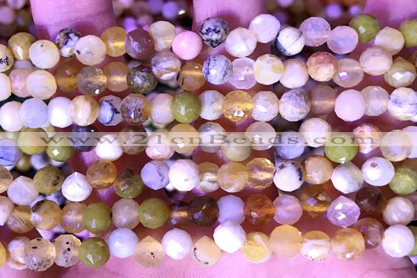 CCB1642 15 inches 6mm faceted teardrop yellow opal beads