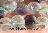 CCB1647 15 inches 6mm faceted teardrop fluorite beads