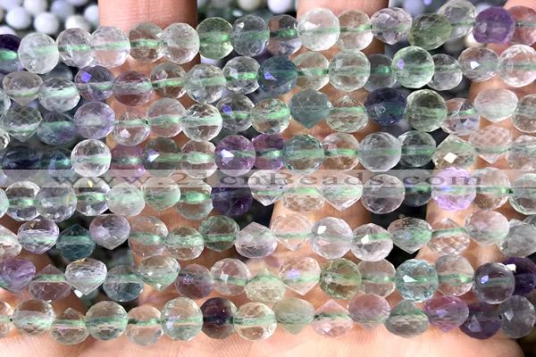 CCB1647 15 inches 6mm faceted teardrop fluorite beads