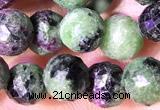 CCB1655 15 inches 6mm faceted teardrop ruby zoisite beads
