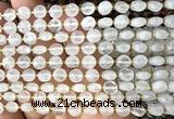 CCB1700 15 inches 6mm faceted coin Angolan white quartz beads