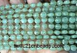 CCB1762 15 inches 6mm faceted coin green aventurine jade beads