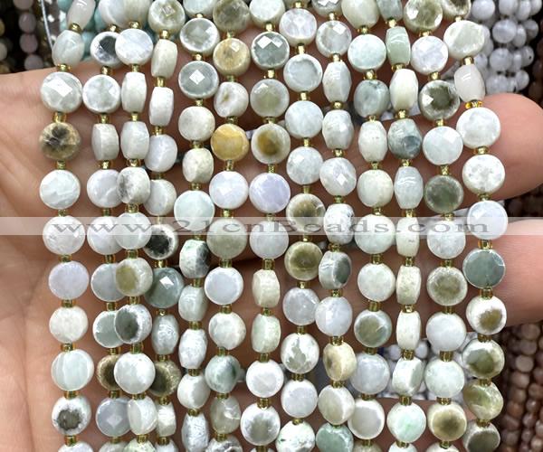 CCB1767 15 inches 6mm faceted coin jade beads