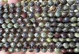 CCB1785 15 inches 6mm faceted coin dragon blood jasper beads