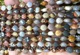 CCB1793 15 inches 6mm faceted coin American picture jasper beads