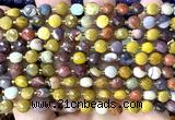 CCB1811 15 inches 6mm faceted coin mookaite gemstone beads