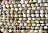 CCB1821 15 inches 6mm faceted coin yellow opal gemstone beads