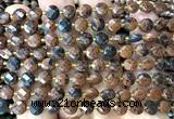 CCB1828 15 inches 6mm faceted coin mahogany obsidian beads