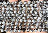 CCB1829 15 inches 6mm faceted coin snowflake obsidian beads