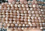 CCB1833 15 inches 6mm faceted coin moonstone gemstone beads