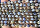 CCB1843 15 inches 6mm faceted coin sunset dumortierite beads