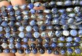 CCB1844 15 inches 6mm faceted coin dumortierite beads