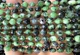 CCB1846 15 inches 6mm faceted coin ruby zoisite beads