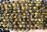 CCB1851 15 inches 6mm faceted coin yellow tiger eye beads