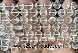 CCB1901 15 inches 8mm faceted coin white crystal beads